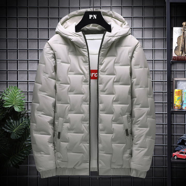 Men's Jacket Short Warm Hooded Cotton Jacket