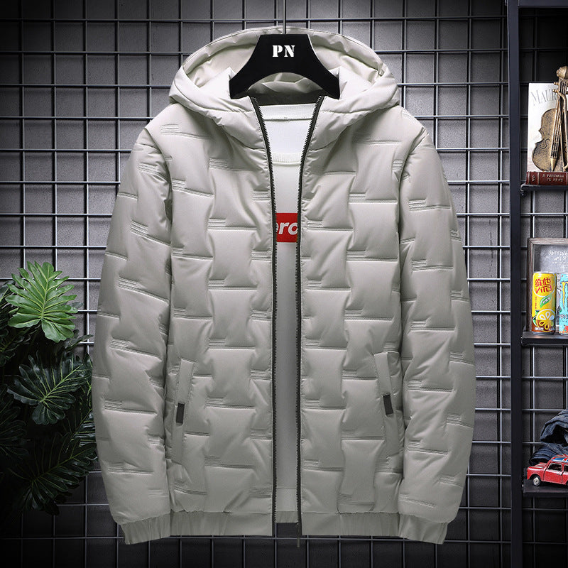 Men's Jacket Short Warm Hooded Cotton Jacket