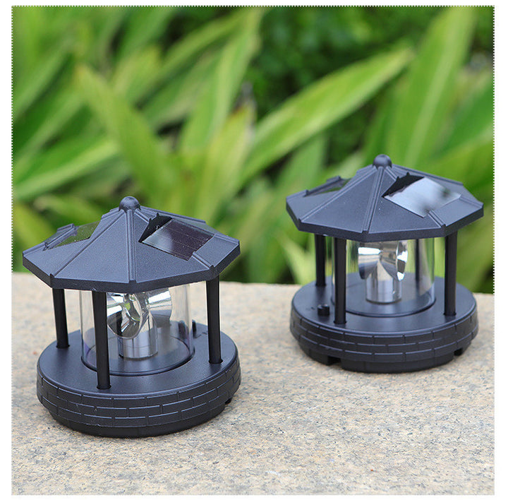 Solar Rotating Lighthouse Outdoor Light