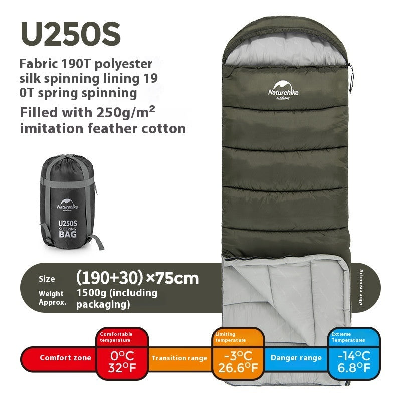Envelope Hooded Sleeping Bag