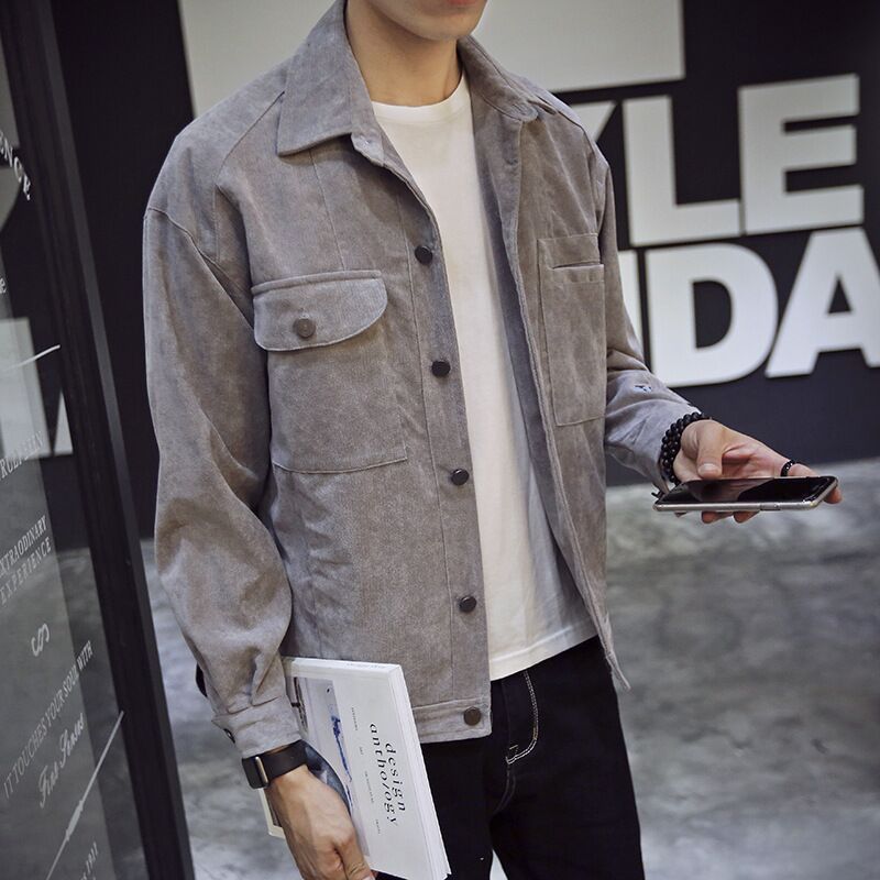 Jackets Men Single Breasted Pockets