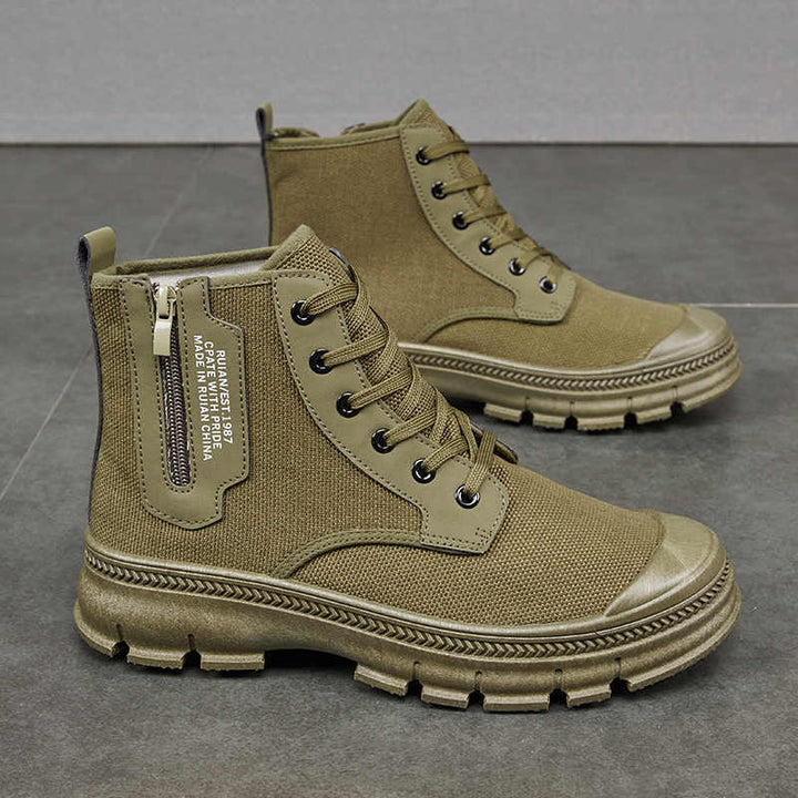 Hiking Boots Men's Side Zipper Shoes
